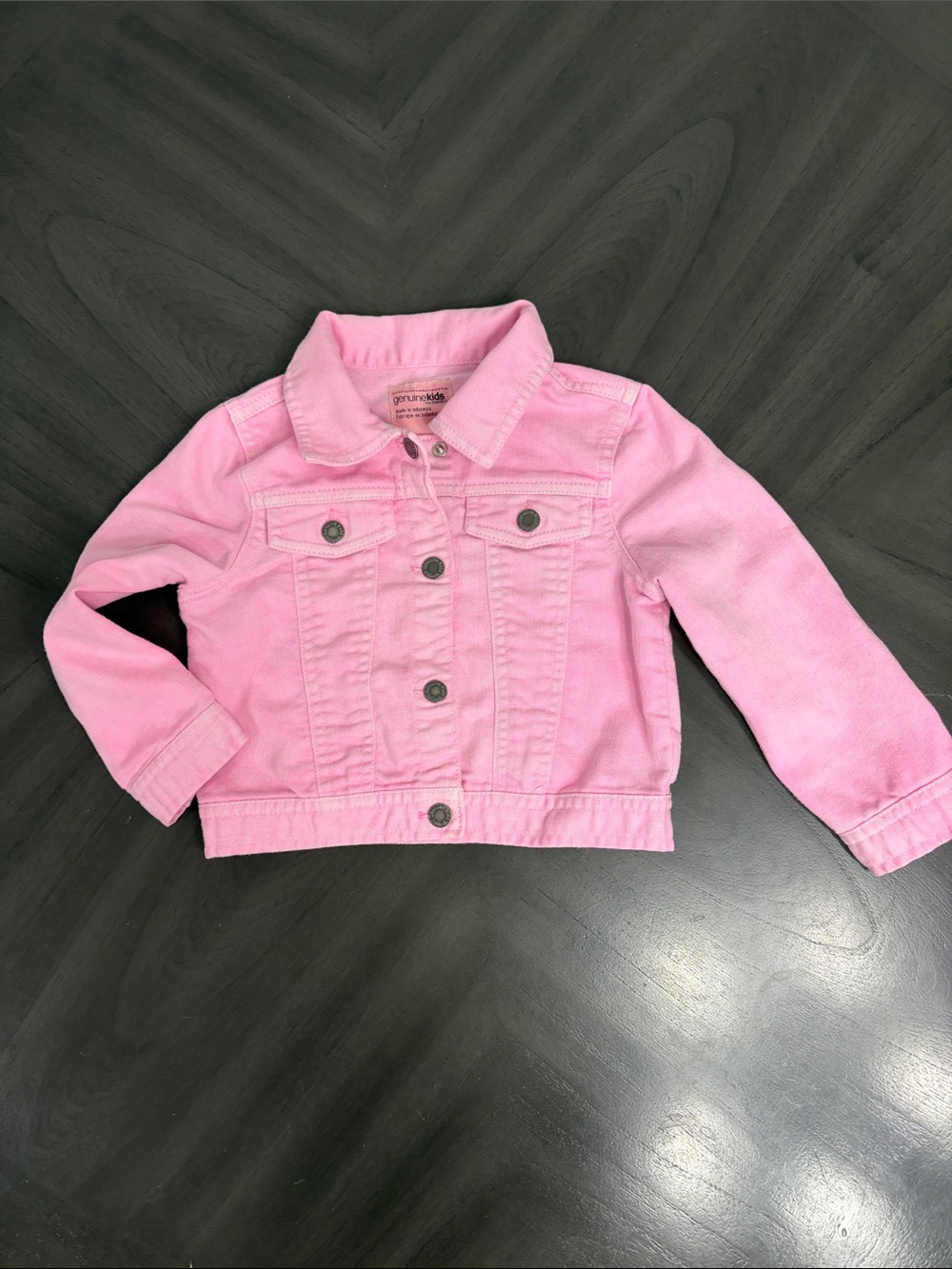 Light Pink Kids' Denim Jacket - Classic Button Front
